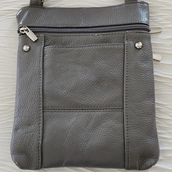 Gray Leather Crossbody Bag - Picture 5 of 9